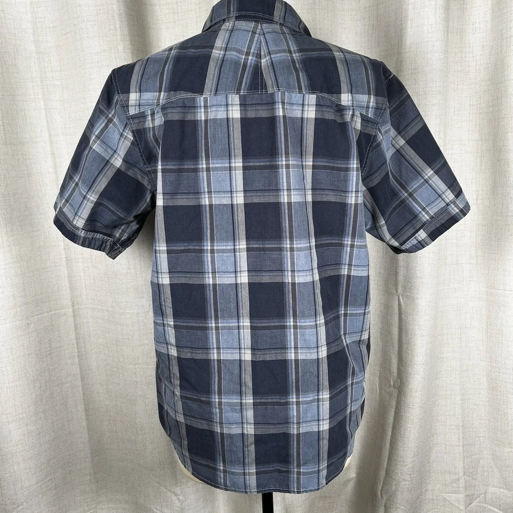 The North Face‎ Blue Plaid Snap Button Shirt Men's Size Medium Casual Outdoor
